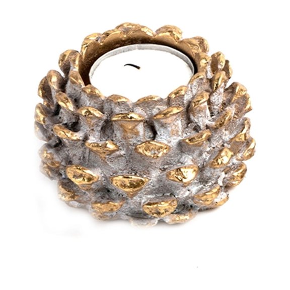 1pc/2pcs Handmade Pine Cone Candle Holder Candlestick Christmas Party Tabletop Decor