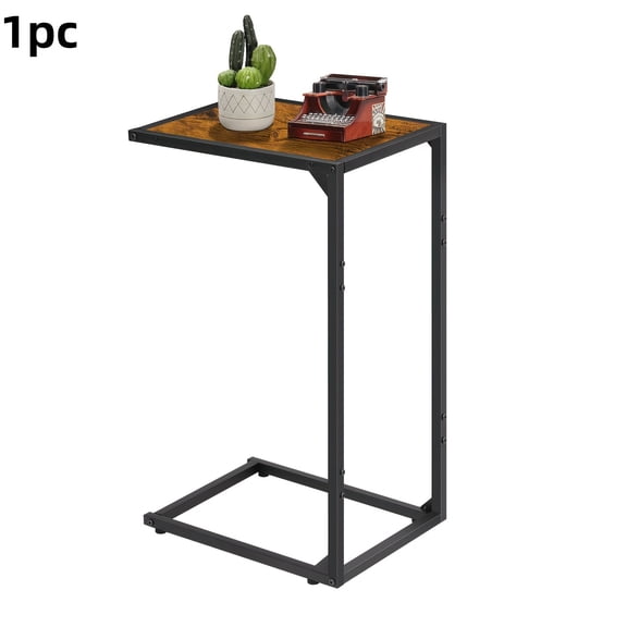 1pc/2pcs Multifunctional C Shaped End Table - 50LBS Capacity with Desktop Storage, Removable Slide Under Sofa Table, Coffee/Snack Table for Home/Living Room/Bedroom, Optional Charging Station