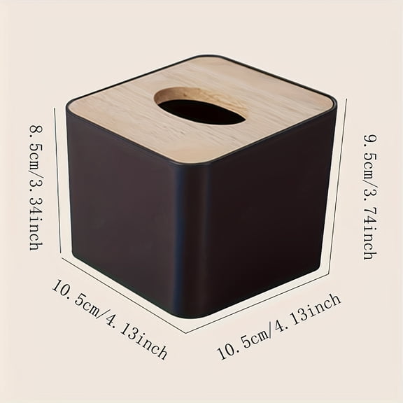 1pc/2pcs Plastic Tissue Box With Wooden Cover - Paper Box For Restaurants And Rooms - Tissue Storage