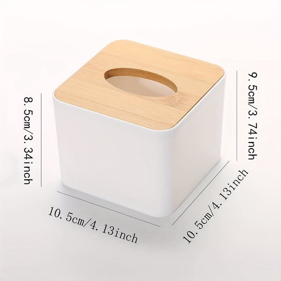1pc/2pcs Plastic Tissue Box With Wooden Cover - Paper Box For Restaurants And Rooms - Tissue Storage