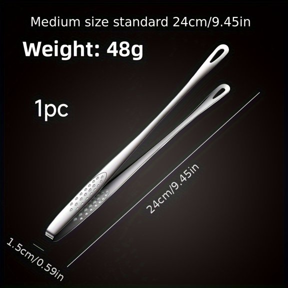 1pc/2pcs Stainless Steel Multifunctional Barbecue Clips, Bread Clips and Ice Clips-perfect for Barbecue, Baking and Camping | Durable Kitchen Tools for Restaurants and Families. 24CM/9.45in