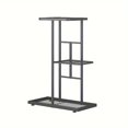 thumbnail image 1 of 1pc, 3 Layers Wrought Iron Flower Rack With 4 Pots Perfect For Balcony, Succulent Plants, And Home Decor Simple Assembly Plant Stand For Living Room (16.14inch*8.66inch*22.64inch), 1 of 17
