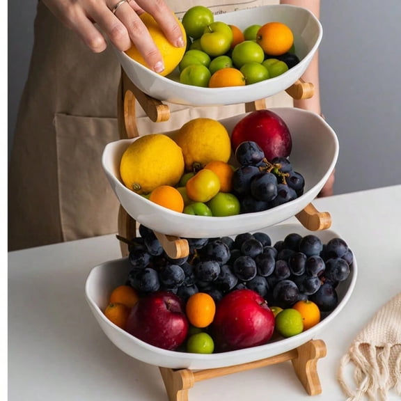 1pc 3-Tier Fruit Tray For Counter Top, Living Room Coffee Table Home Use, Candy Dishes, Dessert Plates, Housewarming, Birthday Party, Wedding Decoration