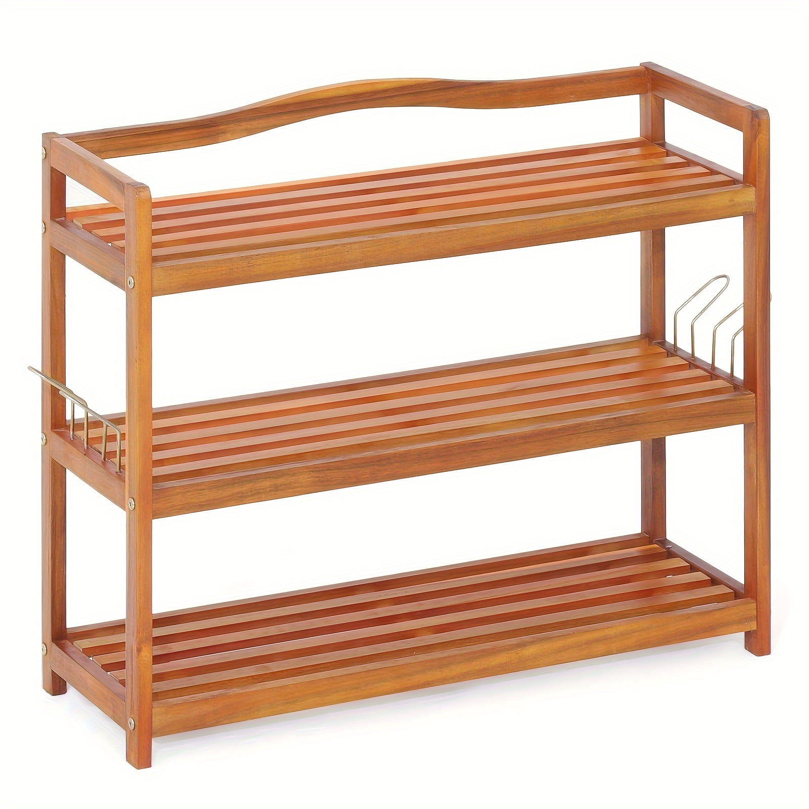 1pc 3-Tier Wood Shoe Rack, Freestanding Shoe Storage Organizer ...