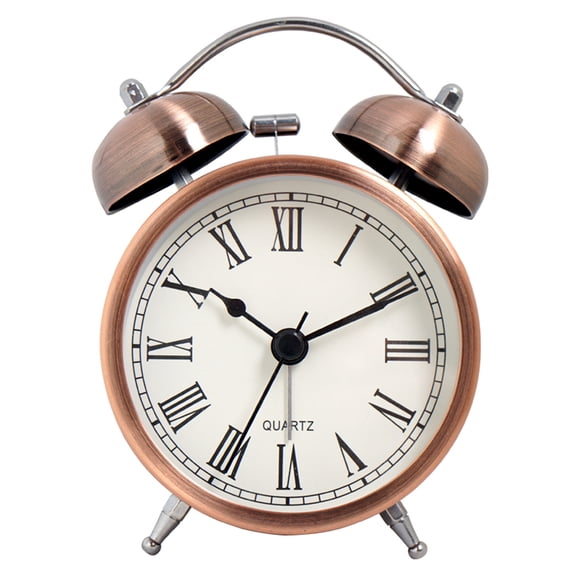 1pc 3 inch vintage metal quartz alarm clock, fluorescent digital desk clock, high volume ringtone, suitable for deep sleepers