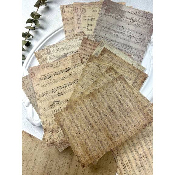 1pc 30 Sheets Retro Manuscript Letter Background Material Paper For Junk Journal Scrapbook Collage Decorative Craft