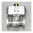 1pc 304 Pneumatic Stainless Steel Ball Valve 1.6Mpa Flange Connector