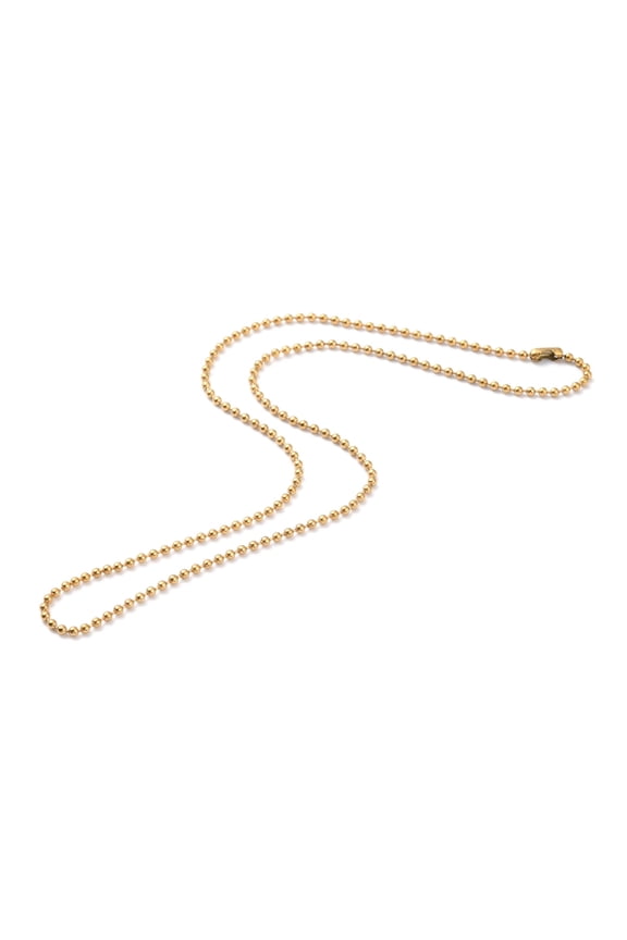 1pc 304 Stainless Steel Ball Chain Necklaces Golden 16.14 inch(41cm) 2mm