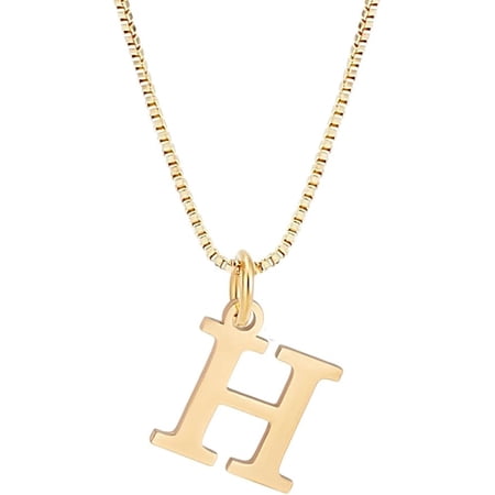 1pc 304 Stainless Steel Letter Pendant Necklaces Brass box Chain Necklaces for Women Lead Free & Nickel Free & Cadmium Free Golden Letter H