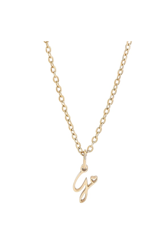1pc 304 Stainless Steel Letter Pendant Necklaces Golden Lead Free & Nickel Free & Cadmium Free Letter G 20.08~20.28 inch(51~51.5cm) charm: 12x6mm
