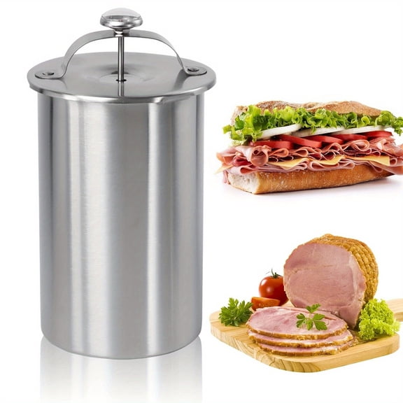 1pc 304 Stainless Steel Meat Press Machine, Halal-Friendly, Uncharged Patty Maker for Sandwiches, Seafood & Poultry, Durable Kitchen Cooking Accessory