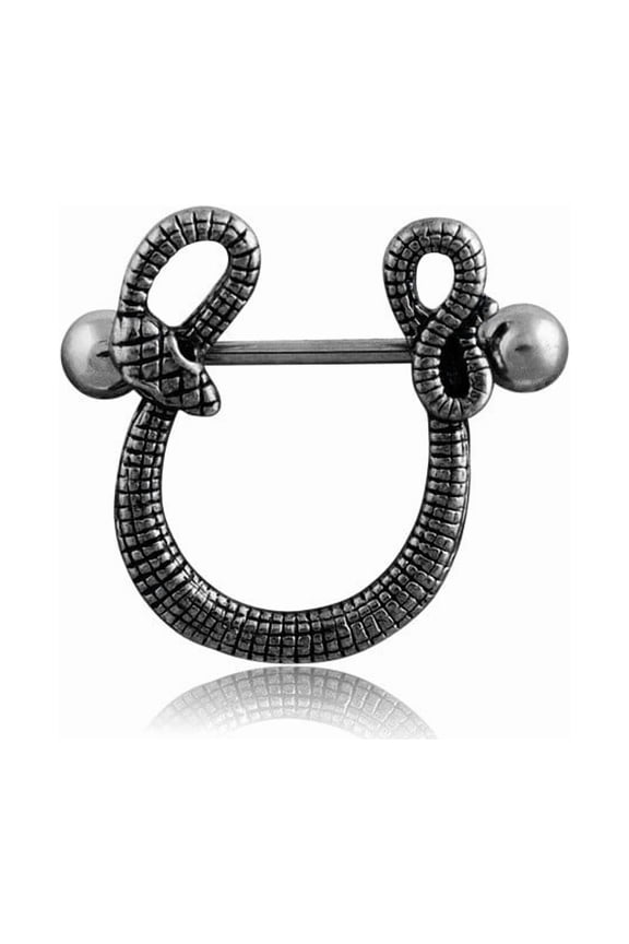 1pc 304 Stainless Steel Nipple Rings Nipple Piercing Pin Snake Stainless Steel Color 19mm Pin: 1.6mmDIY