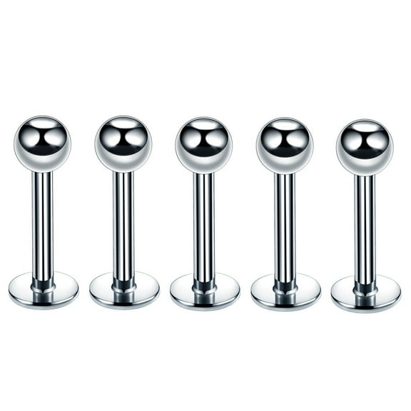 1pc 304 Stainless Steel Round Threadless Labrets for Women Men Stainless Steel Color Pin: 1.2x10mm Head: 3mm