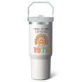 thumbnail image 1 of 1pc 50 years old 30oz Tumbler with Straw & Handle - Insulated Stainless Steel Cup | Holiday Gift for Man Women (Christmas, Valentine's, Birthday), 1 of 7