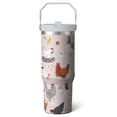 thumbnail image 1 of 1pc chicken 30oz Tumbler with Straw & Handle - Insulated Stainless Steel Cup | Holiday Gift for Man Women (Christmas, Valentine's, Birthday), 1 of 7