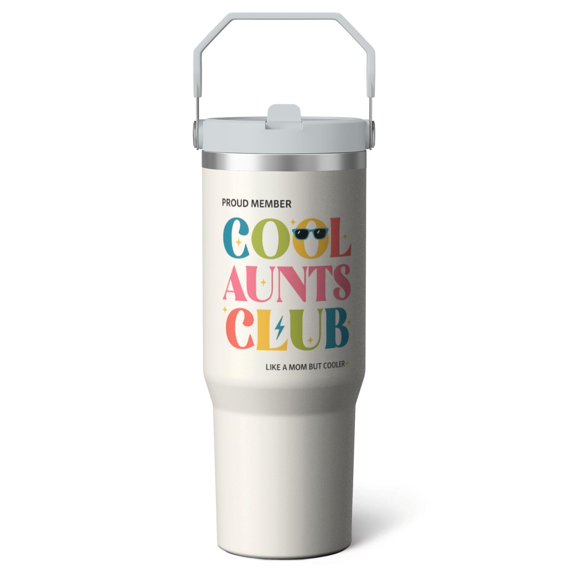 1pc Aunt 30oz Tumbler with Straw & Handle - Insulated Stainless Steel Cup | Holiday Gift for Man Women (Christmas, Valentine's, Birthday)
