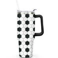 thumbnail image 1 of 1pc football 30oz Tumbler with Straw & Handle - Insulated Stainless Steel Cup | Holiday Gift for Man Women (Christmas, Valentine's, Birthday), 1 of 5
