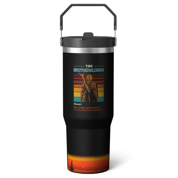 1pc 30oz Tumbler with Straw & Handle - Insulated Stainless Steel Cup | Holiday Gift for Man Women (Christmas, Valentine's, Birthday)