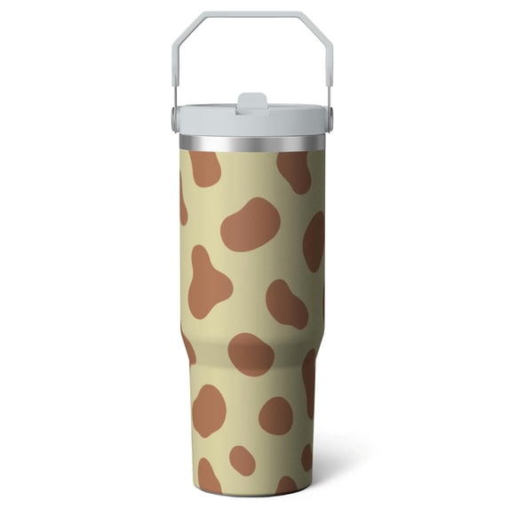 1pc ox 30oz Tumbler with Straw & Handle - Insulated Stainless Steel Cup | Holiday Gift for Man Women (Christmas, Valentine's, Birthday)