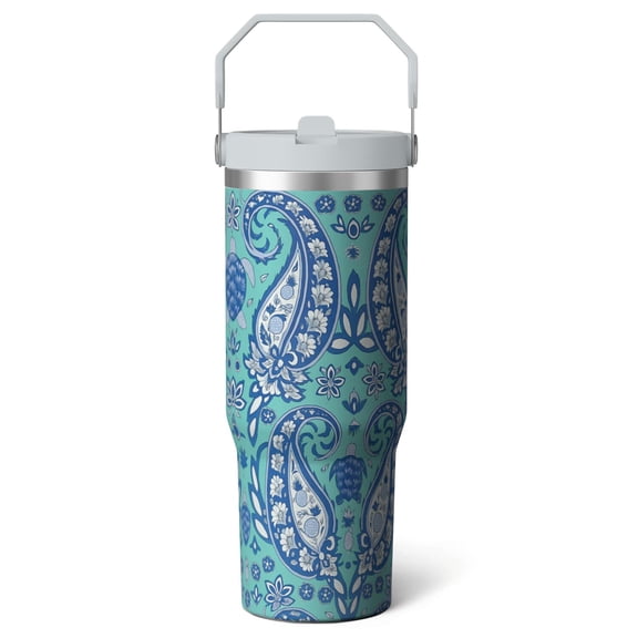 1pc sunflower 30oz Tumbler with Straw & Handle - Insulated Stainless Steel Cup | Holiday Gift for Man Women (Christmas, Valentine's, Birthday)