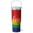 thumbnail image 1 of 1pc rainbow 30oz Tumbler with Straw & Handle - Insulated Stainless Steel Cup | Holiday Gift for Man Women (Christmas, Valentine's, Birthday), 1 of 7