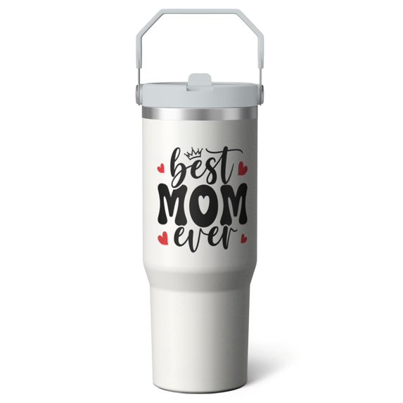 1pc Mother 30oz Tumbler with Straw & Handle - Insulated Stainless Steel Cup | Holiday Gift for Man Women (Christmas, Valentine's, Birthday)