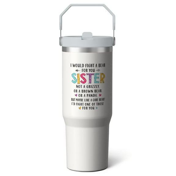 1pc Best Friend 30oz Tumbler with Straw & Handle - Insulated Stainless Steel Cup | Holiday Gift for Man Women (Christmas, Valentine's, Birthday)