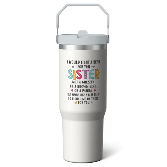 1pc Best Friend 30oz Tumbler with Straw & Handle - Insulated Stainless Steel Cup | Holiday Gift for Man Women (Christmas, Valentine's, Birthday)