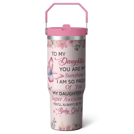 1pc Mother 30oz Tumbler with Straw & Handle - Insulated Stainless Steel Cup | Holiday Gift for Man Women (Christmas, Valentine's, Birthday)