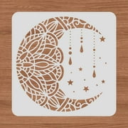 1pc 30x30cm Mandala Moon Plastic Stencils Star Drawing Templates for Wood Wall Painting and Scrapbooking