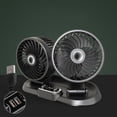 thumbnail image 1 of 1pc 360 degree Rotation 2Speed Cooling Cooler USB 5V 12V 24V Double Head Car Fan, 1 of 8