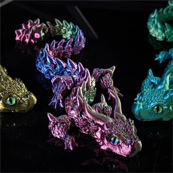 1pc 38CM 30CM 3D Print Magic Dragon Model Multi-joint Movable Fish Tank Gaming Table Home Decoration Desk Ornament Toy Figurines