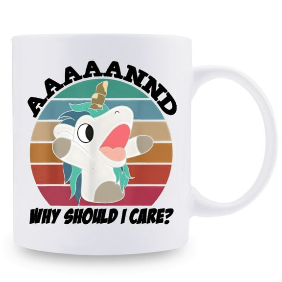 1pc, 3A grade, ANND WHY SHOULD I CARE?, funny sarcastic unicorn mug, 11oz ceramic water cup, gift coffee mug, decorative mug, ideal birthday and holiday gift, perfect for office/family life/party