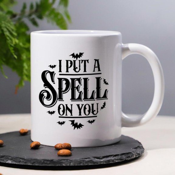 1pc 3A grade I PUT A SPELL ON YOU Halloween 11oz mug funny mug 330ml Halloween theme coffee cup best Halloween friends family classmates colleagues suitable coffee restaurants