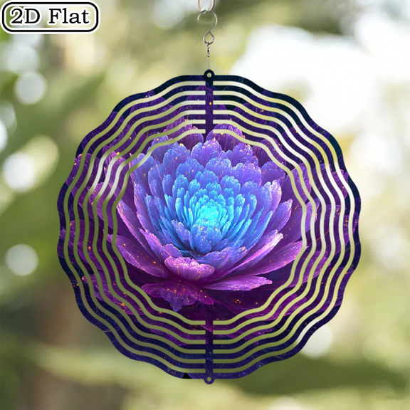 1pc 3D Metal Kinetic Hanging Wind Spinner, Lotus Flower Design, Durable Reflective, Solar Powered, Outdoor Garden Yard Patio Decoration, For Garden Lovers Home Decor Enthusiasts