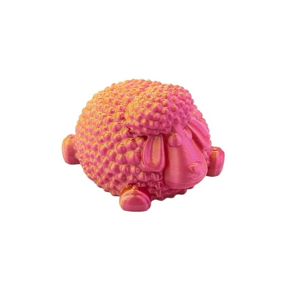 1pc 3D Print Small Sheep Figure Red Gold 5cm Animal Ornament Wild Animal Figurine
