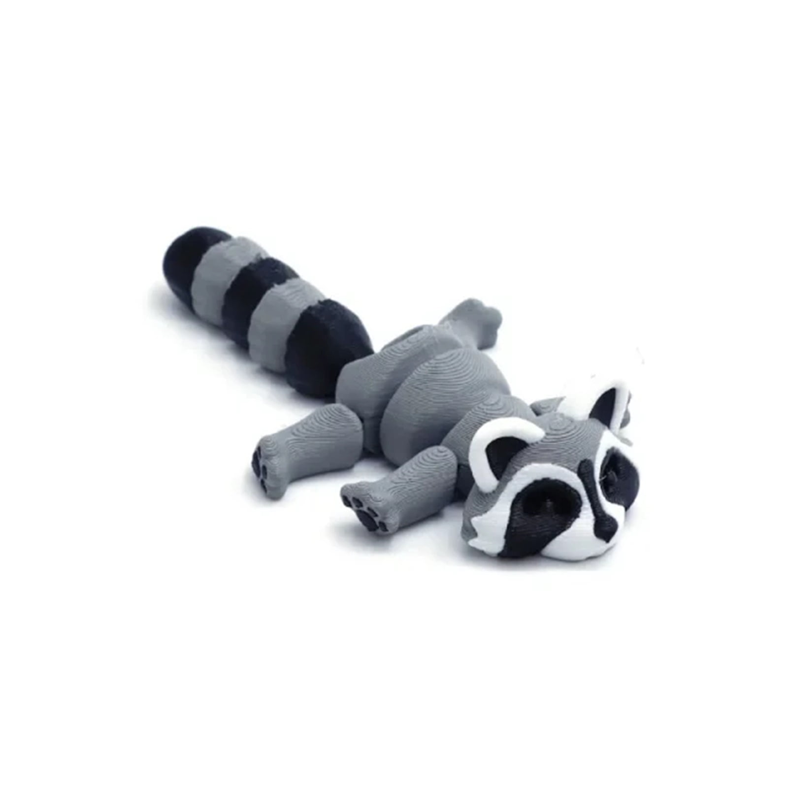 1pc 3D Printed Articulated Raccoon Fidget With Trash Can - Multi-Jointed Movable Decor, Desktop Home Model Ornament