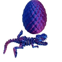 1pc 3D Printed Articulated T-Rex Dinosaur Eggs Collectible Figurines With Jointed Skeletons Home & Room Decor