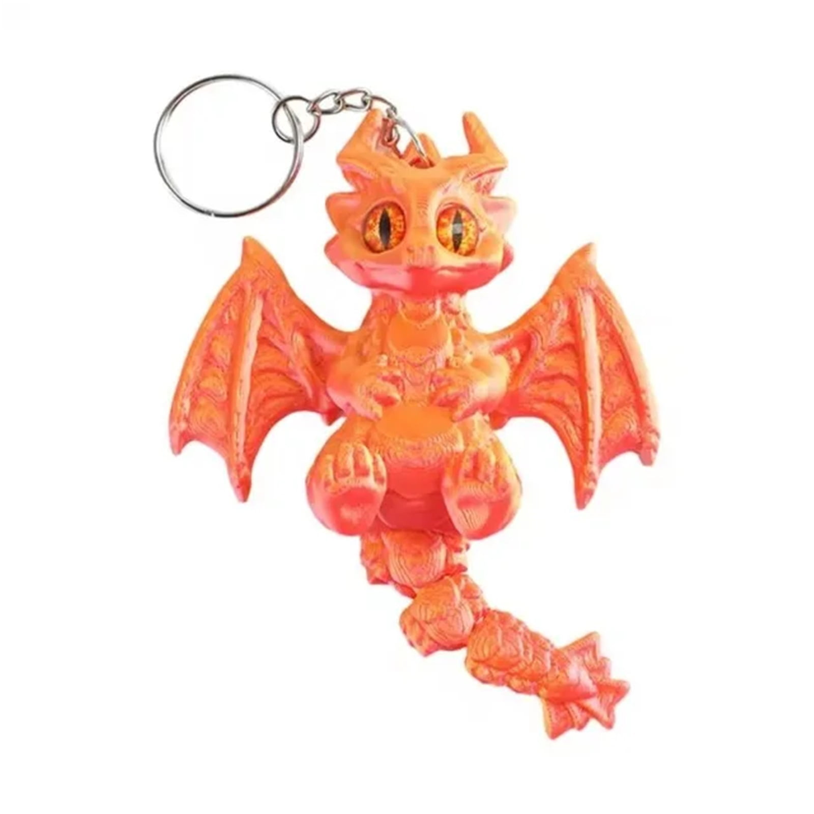 1pc 3D Printed Chameleon & Flying Dragon Keychains: Cute Color Key Rings For Bags, Wallets & Desk Decor  Thoughtful Birthday Gifts