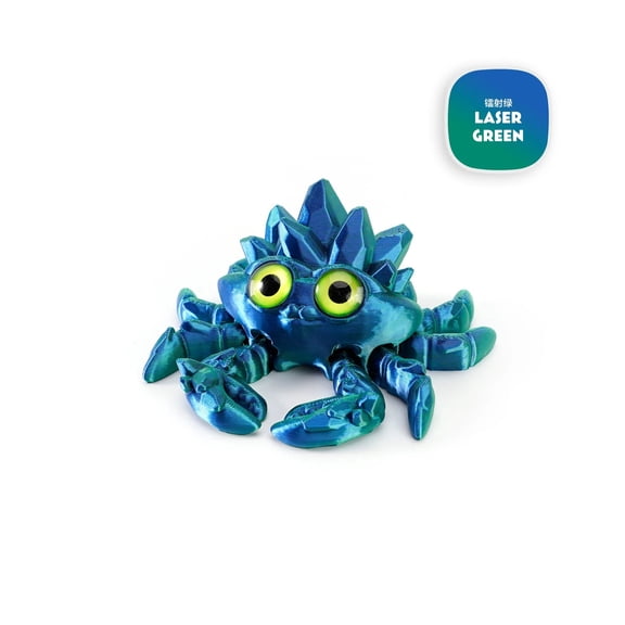 1pc 3D Printed Crystal Gems Crab Joint Movable Model Novelty Animals Figurine Miniature Desk Ornaments Birthday