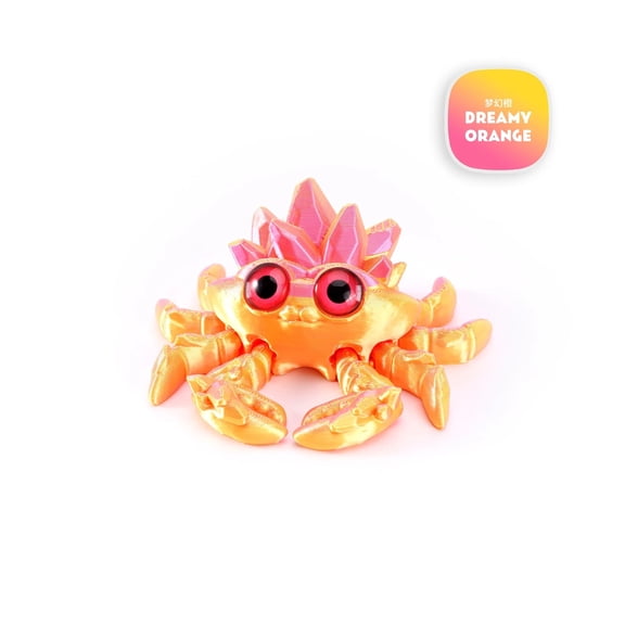1pc 3D Printed Crystal Gems Crab Joint Movable Model Novelty Animals Figurine Miniature Desk Ornaments Birthday