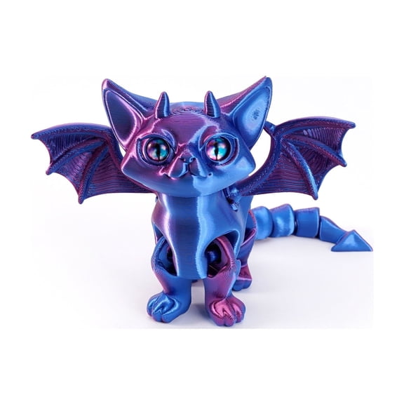 1pc 3D Printed Demon Angel Cats Ornament Movable Articulated Multi-jointed Cat Figurines Cat Lovers Collector Home Decor Miniatures