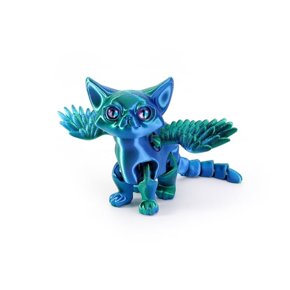 1pc 3D Printed Demon Angel Cats Ornament Movable Articulated Multi-jointed Cat Figurines Cat Lovers Collector Home Decor Miniatures