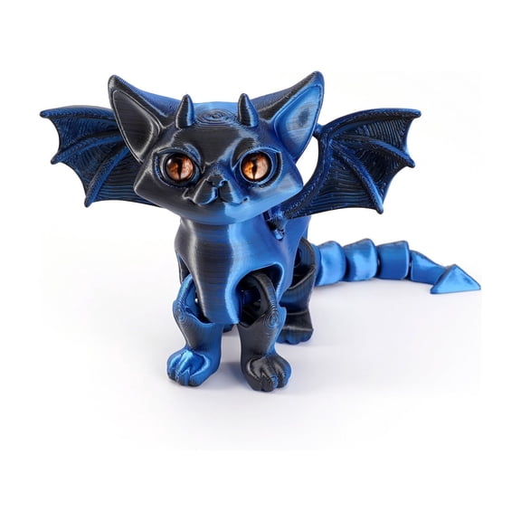 1pc 3D Printed Demon Angel Cats Ornament Movable Articulated Multi-jointed Cat Figurines Cat Lovers Collector Home Decor Miniatures