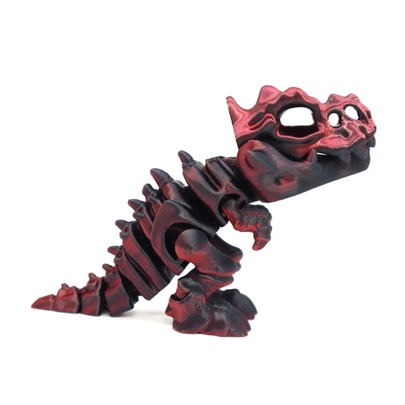 1pc 3D Printed Dragon Figurines Model Desktop Decoration Fidget Toy Rotatable Tyrannosaurus Rex Skeleton Dinosaur Miniatures