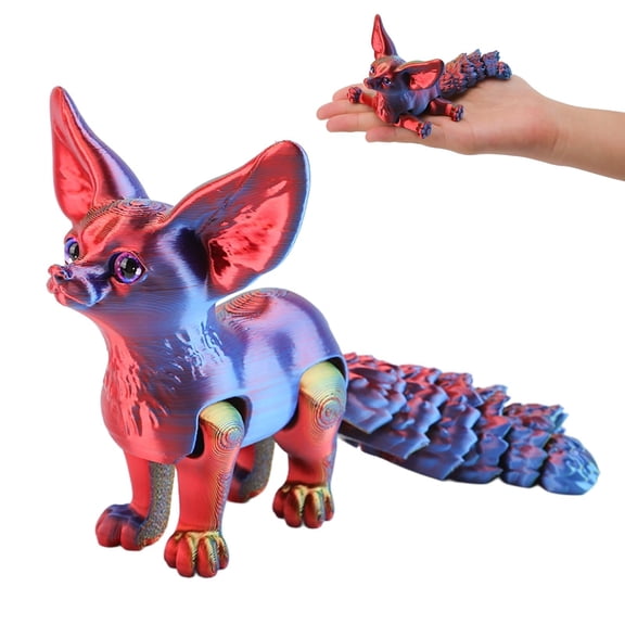 1pc 3D Printed Fox Flexible Joints Animal, Desk Home Decoration Desk , Easter Christmas Halloween Stuffing Gifts Boys Girls
