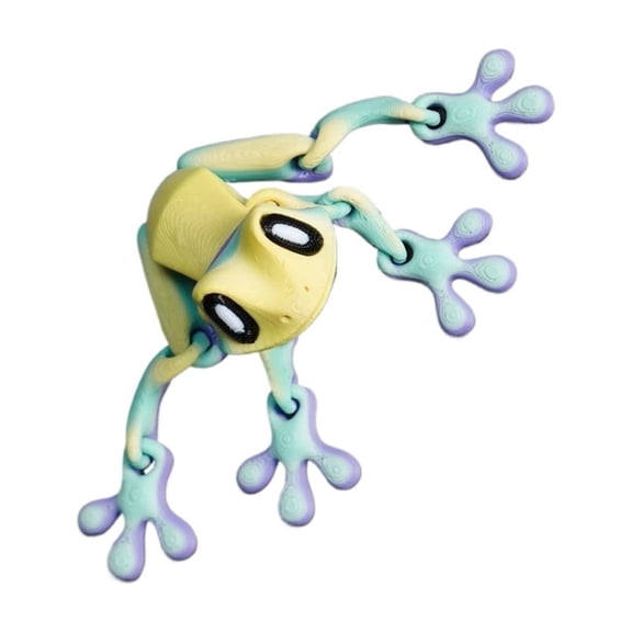 1pc 3D Printed Frog Ornament Joints Movable Magnetic Model Creative Simulation Animal Figurine Desktop Frogs Handicraft Decoration