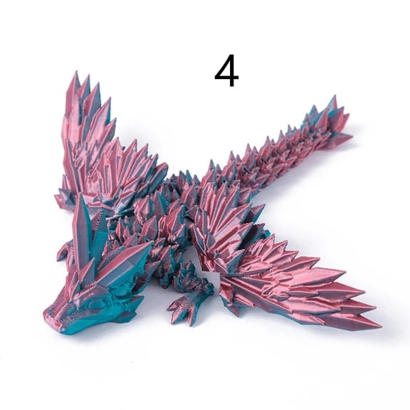 1pc 3D Printed Gemstone Dragon Figurine Colorful Crystal Trend Deformable Figures Home Accessories Desk Decoration Gifts