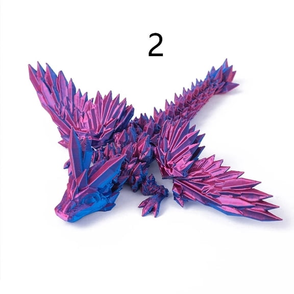 1pc 3D Printed Gemstone Dragon Figurine Colorful Crystal Trend Deformable Figures Home Accessories Desk Decoration Gifts