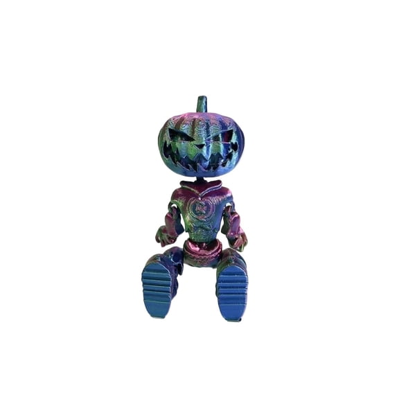 1pc 3D Printed Halloween Pumpkin Head Figurine With Movable Joints And Synthetic Material For Christmas Halloweendecoration Customizable colors